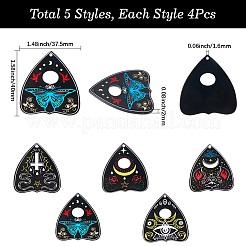 20Pcs 5 Styles Opaque Printed Acrylic Pendants&nbsp;OACR-SC0002-27