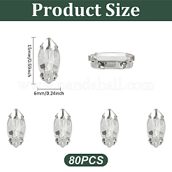 80Pcs Sew on Rhinestone&nbsp;DIY-MA0005-55C