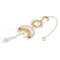 Moon Brass & 304 Stainless Steel Hanging Suncatchers&nbsp;HJEW-TA00159