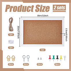 Rectangle Cork Bulletin Board&nbsp;DJEW-WH0039-169B