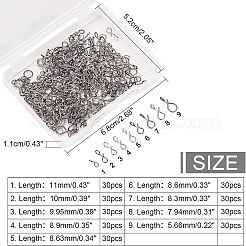 270Pcs 9 Style 304 Stainless Steel Fly Hook Lure Snap&nbsp;FIND-FH0002-95