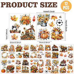 12 Sheets 12 Style PVC Stickers&nbsp;DIY-WH0570-018