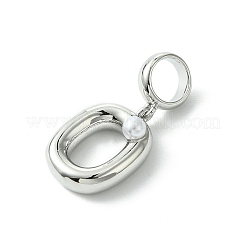Rack Plating Brass with ABS Plastic Pearl European Dangle Charms&nbsp;KK-G501-02O-P