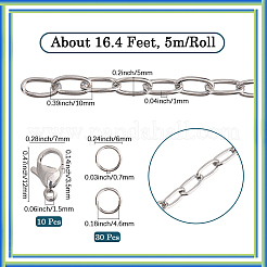 DIY 304 Stainless Steel Paperclip Chains Necklaces/Bracelets Making Kits&nbsp;DIY-SC0029-31