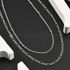 Brass Double Layer Necklaces&nbsp;NJEW-D302-53P