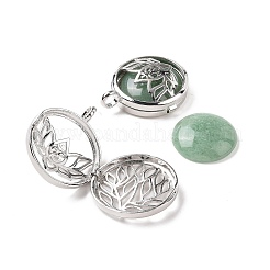 Natural Green Aventurine Locket Pendants&nbsp;G-G982-01P-01