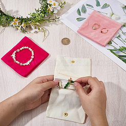 3Pcs 3 Colors Folding Velvet Jewelry Storage Bags for Earrings Rings Bracelets&nbsp;ABAG-CN0001-69B