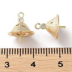 Brass Micro Pave Cubic Zirconia Pendant Bails&nbsp;X-KK-F862-35G