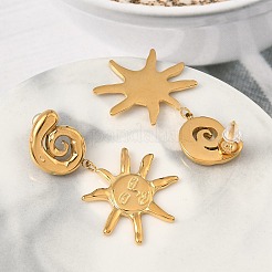 304 Stainless Steel Sun Dangle Stud Earrings&nbsp;EJEW-K268-69G
