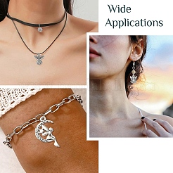 50Pcs 8 Styles Tibetan Style Alloy Moon with Fairy Pendants&nbsp;FIND-YW0005-15