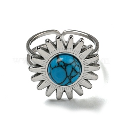 Sun 304 Stainless Steel Open Cuff Rings&nbsp;STAS-Z060-08P-03