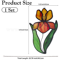 Bird of Paradise Flower Stained Acrylic Pendant Decoration&nbsp;HJEW-WH20003-24B