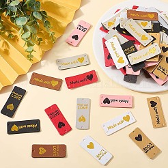 112Pcs 14 Colors Valentine's Day PU Leather Labels&nbsp;DIY-CL0002-02