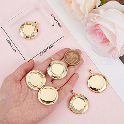 6Pcs Brass Locket Pendants&nbsp;KK-BBC0015-47