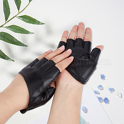 1 Pair PU Leather Half-finger Gloves&nbsp;AJEW-CL0005-75B
