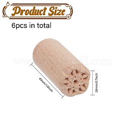 6Pcs 6 Styles Round Wooden Traditional Chinese Moon Cake Molds&nbsp;AJEW-CA0004-23