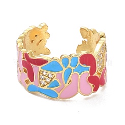 Butterfly Clear Cubic Zirconia Wide Band Ring for Girl Women&nbsp;ZIRC-C025-38G