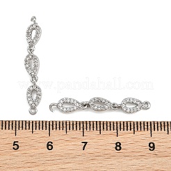Brass Micro Pave Clear Cubic Zirconia Connector Charms&nbsp;CU-CBAA6E8-12P