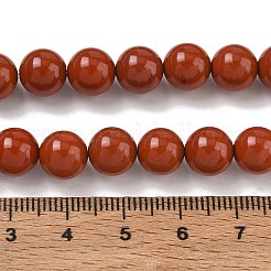 Grade A Natural Red Jasper Bead Strands&nbsp;X-G-P075-36-8mm
