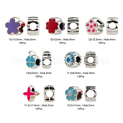 70Pcs 7 Style Flowers & Plants Series UV Plating Acrylic European Beads&nbsp;OACR-LS0001-07