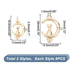16Pcs 2 Style Brass Pendants&nbsp;KK-AR0003-19