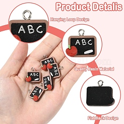 20Pcs Study Theme Opaque Resin Pendants&nbsp;RESI-YW0004-52