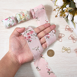 3 Rolls 3 Styles Flower Pattern Polyester Ribbon&nbsp;OCOR-CP0001-28B