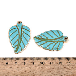 Dyed Synthetic Turquoise Leaf Pendants&nbsp;TURQ-T004-29A