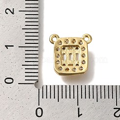 Rectangle Rack Plating Brass Micro Pave Clear Cubic Zirconia Pendants&nbsp;KK-U019-14G