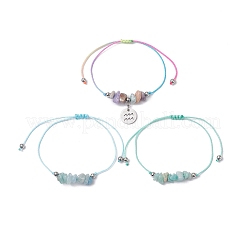 3Pcs Constellations Adjustable Nylon Cord Braided Bead Bracelets for Women Men&nbsp;BJEW-JB11325-11