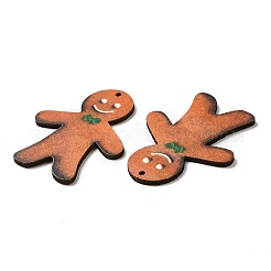 Single Face Christmas Printed Wood Big Pendants&nbsp;WOOD-D025-22