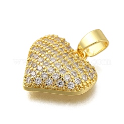 Rack Plating Brass Micro Pave Cubic Zirconia Pendants&nbsp;KK-I716-08G