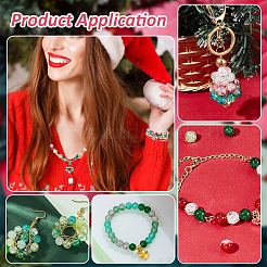 Christmas Theme Spray Painted/Baking Paint Crackle Glass Beads Strands&nbsp;CCG-PH0001-22B