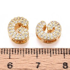Brass Micro Pave Clear Cubic Zirconia Beads&nbsp;KK-T071-17G-G