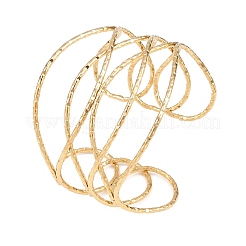 Hammered 304 Stainless Steel Multi Cuff Bangles for Women&nbsp;BJEW-Z161-01G