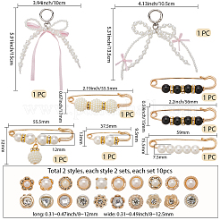 Alloy & Velvet & Polyester Pendants & Alloy Safety Pin Brooch&nbsp;AJEW-SP0002-07