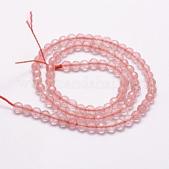 Cherry Quartz Glass Beads Strands&nbsp;G-G736-24-4mm