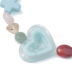 Natural Rose Quartz & Citrine & Carnelian & Amazonite & Red Aventurine & Acrylic Beaded Stretch Bracelets&nbsp;BJEW-JB10558