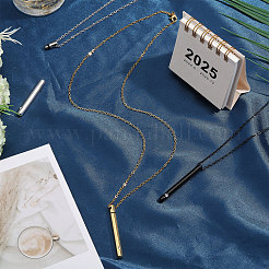 3Pcs 3 Colors 304 Stainless Steel Cable Chain Necklaces&nbsp;NJEW-CA0001-24