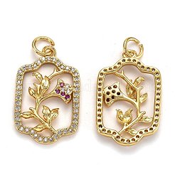 Brass Micro Pave Cubic Zirconia Pendants&nbsp;ZIRC-L100-044G