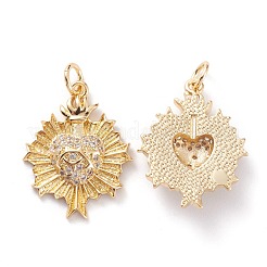 Brass Micro Pave Clear Cubic Zirconia Pendants&nbsp;ZIRC-H117-01G