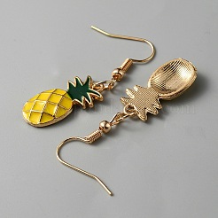 Alloy Enamel Pineapple Dangle Earrings & Pendant Necklace&nbsp;SJEW-WH0009-04