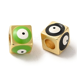 Brass Enamel European Beads&nbsp;KK-R162-056G