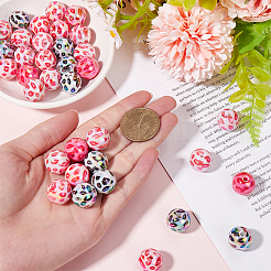 50Pcs UV Plating Opeque Acrylic Beads&nbsp;MACR-SC0001-51A