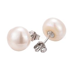 Valentine Presents for Her 925 Sterling Silver Ball Stud Earrings&nbsp;EJEW-D029-9mm-2