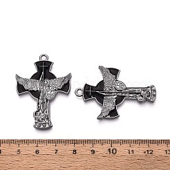 Alloy Black Enamel Pendants&nbsp;PALLOY-T094-09B