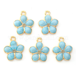 Light Gold Plated Alloy Enamel Pendants&nbsp;X-ENAM-R136-17B