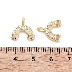 Rainbow Rack Plating Brass Micro Pave Cubic Zirconia Charms&nbsp;KK-G512-25G-01