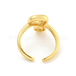 Brass Letter Open Cuff Rings for Women&nbsp;RJEW-G313-01P-G