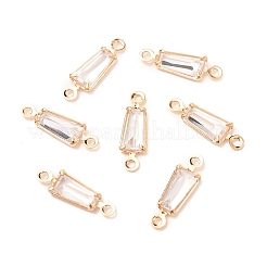 Brass Micro Pave Clear Cubic Zirconia Link Connectors&nbsp;ZIRC-K087-13KCG